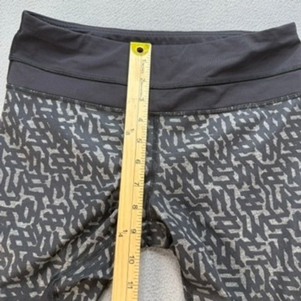Lululemon Leggings Inspire Crop II Mesh Compression 6 Black Gray Geo Print Yoga - Picture 5 of 11